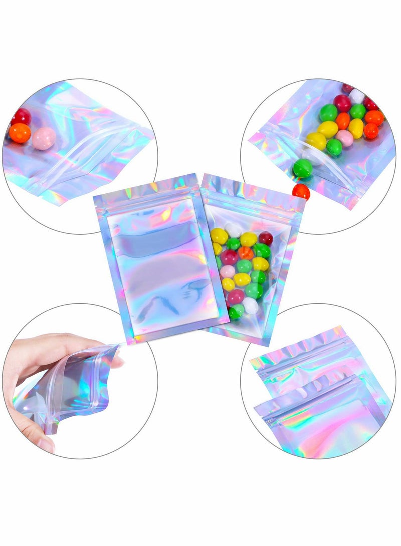 KASTWAVE 100PCS Ziplock Bag Creative Holographic Flat Multi-use Jewelry Bag Cosmetic Bag Packaging Bag - Image 2