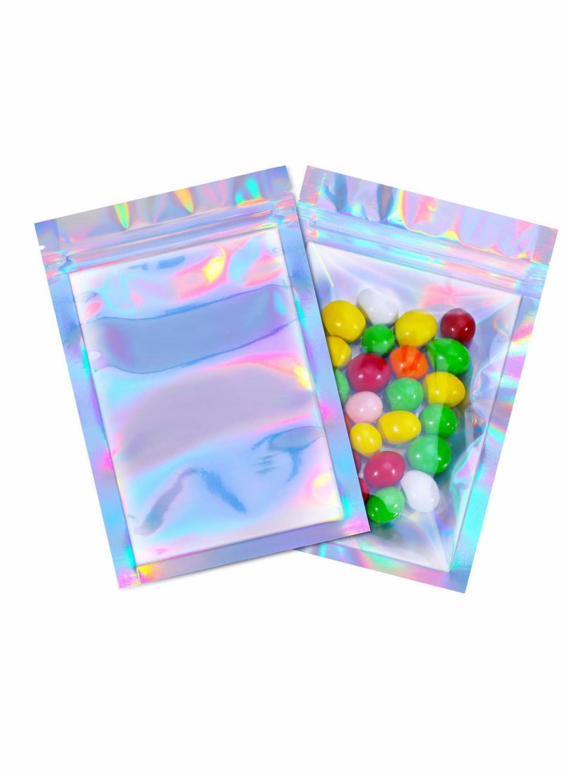 KASTWAVE 100PCS Ziplock Bag Creative Holographic Flat Multi-use Jewelry Bag Cosmetic Bag Packaging Bag - Image 5