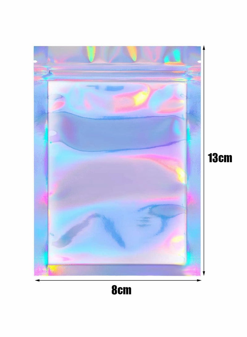 KASTWAVE 100PCS Ziplock Bag Creative Holographic Flat Multi-use Jewelry Bag Cosmetic Bag Packaging Bag - Image 3