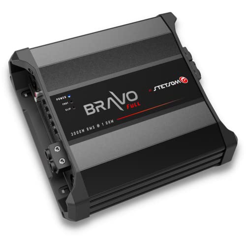 Stetsom Bravo Full 3000 1 Ohm Mono Car Amplifier, 3000.1 3K Watts RMS, 1Ω Stable Car Audio, HD Sound Quality, 3000x1, Crossover & Bass Boost, Car Stereo Speaker Subwoofer MD, Smart Coolers - Image 2