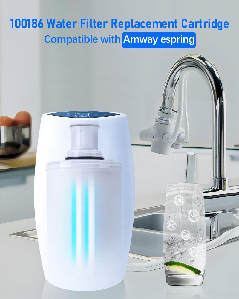 WAUGODD 100186 Water Filter Replacement Cartridge Compatible with Amway espring Water Filter System, High-Precision Filtration, Retains Calcium & Magnesium beneficial minerals - Image 2