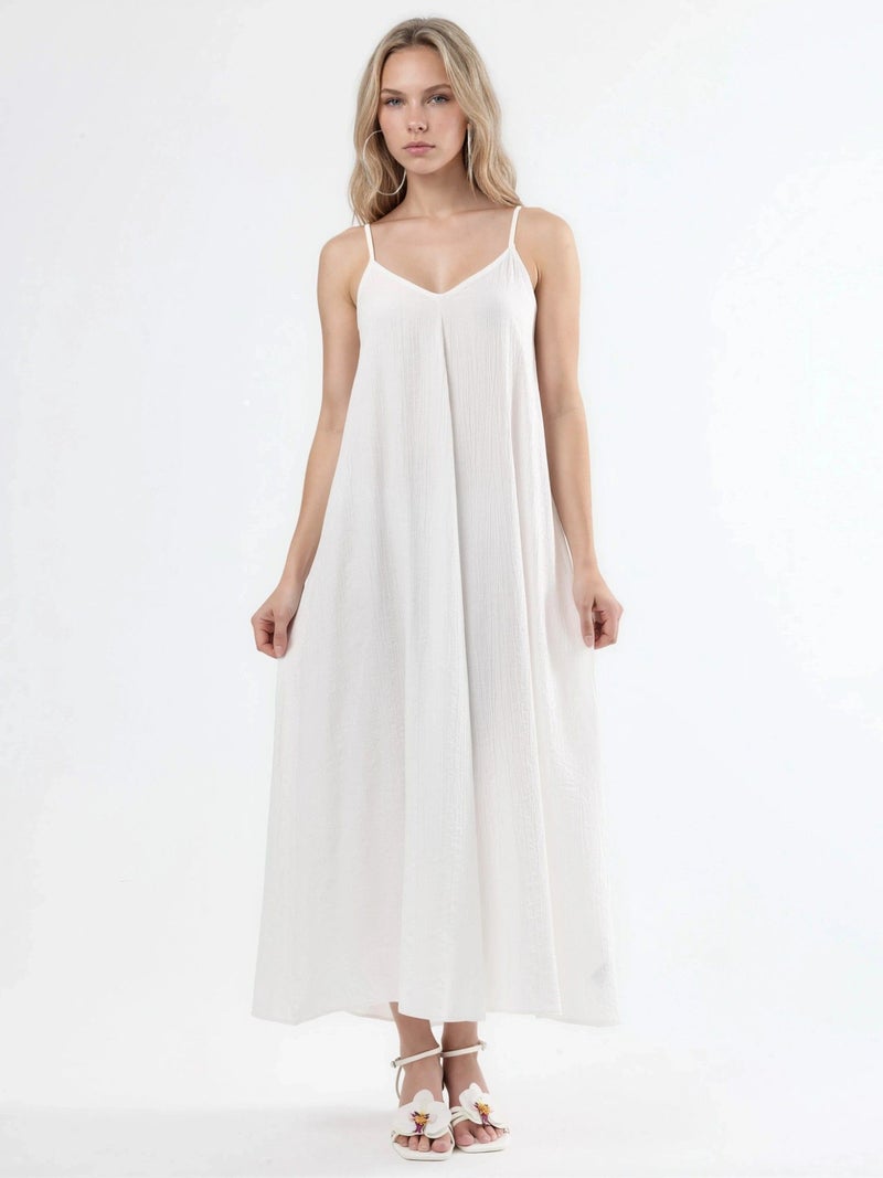 BUSEM V-Neck Midi Slip Dress - Image 1