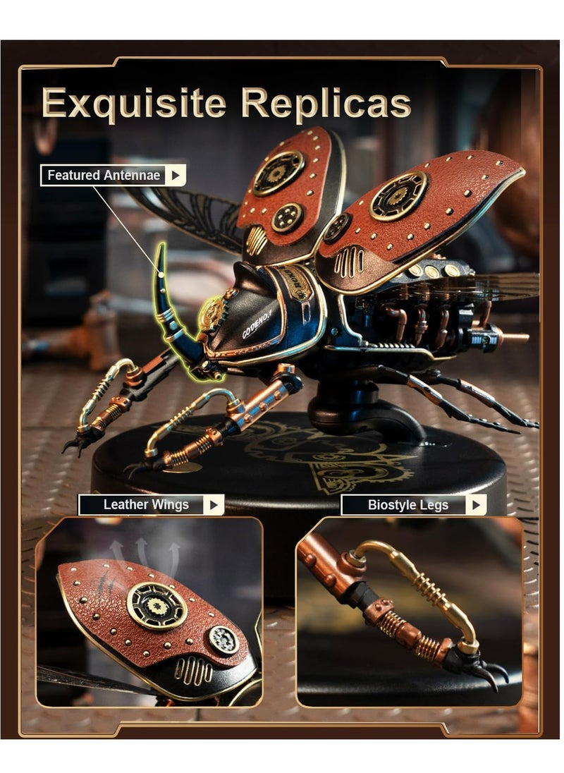 Robotime - ROKR Rhinoceros Beetle Model DIY 3D Puzzle MI01, Assembly Brain Teaser 3D Wooden Puzzle DIY Build Model Crafts Kits, Unique Gifts and Home Decor for Teens or Adults - Image 1