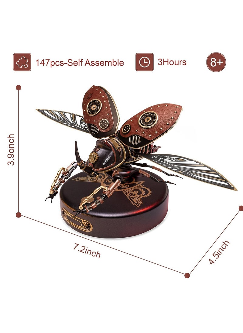 Robotime - ROKR Rhinoceros Beetle Model DIY 3D Puzzle MI01, Assembly Brain Teaser 3D Wooden Puzzle DIY Build Model Crafts Kits, Unique Gifts and Home Decor for Teens or Adults - Image 1
