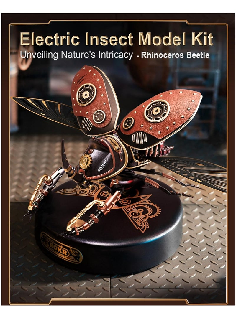 Robotime - ROKR Rhinoceros Beetle Model DIY 3D Puzzle MI01, Assembly Brain Teaser 3D Wooden Puzzle DIY Build Model Crafts Kits, Unique Gifts and Home Decor for Teens or Adults - Image 1