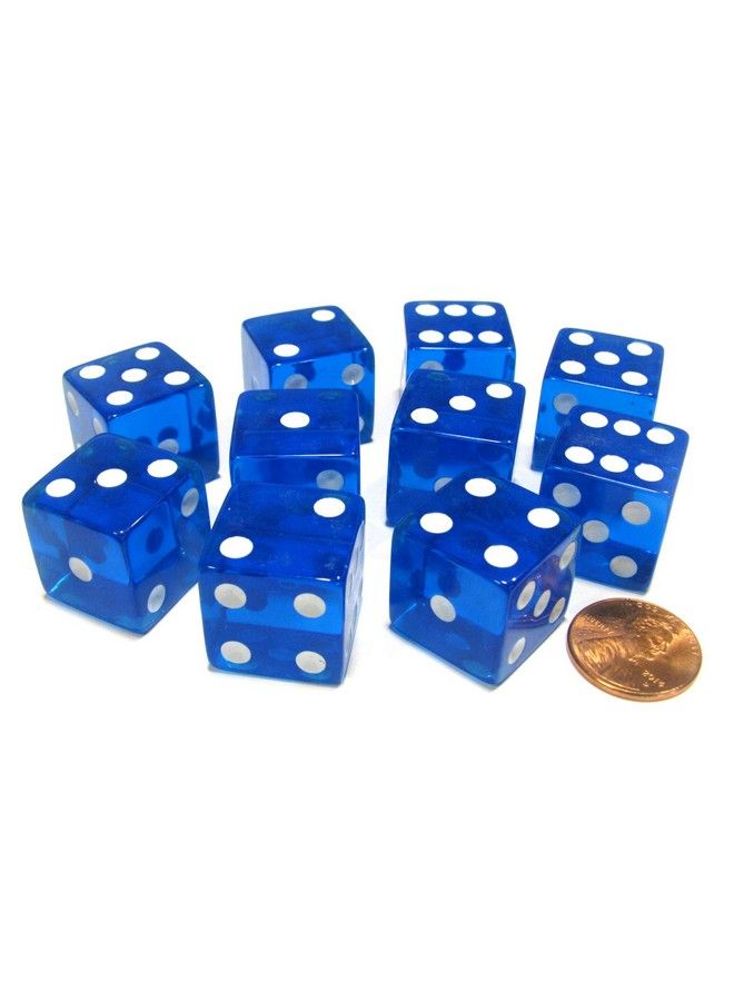 Koplow Games مجموعة من 10 نردات D6 بحواف مربعة 19 مم شفافة زرقاء مع نقاط بيضاء من كابلوا جيمز - Image 4