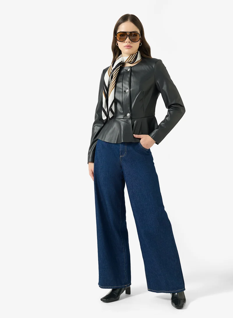 ONLY  Casual Peplum Leather Jacket for Women | Best Price UAE