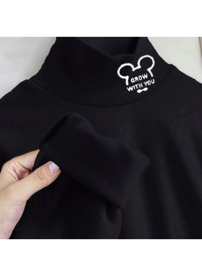 Boys And Girls New Style German Velvet Kidsren's Half Turtleneck Versatile Bottoming Shirt Autumn And Winter Kidsren's Clothing Long-sleeved T-shirt Top - Image 1