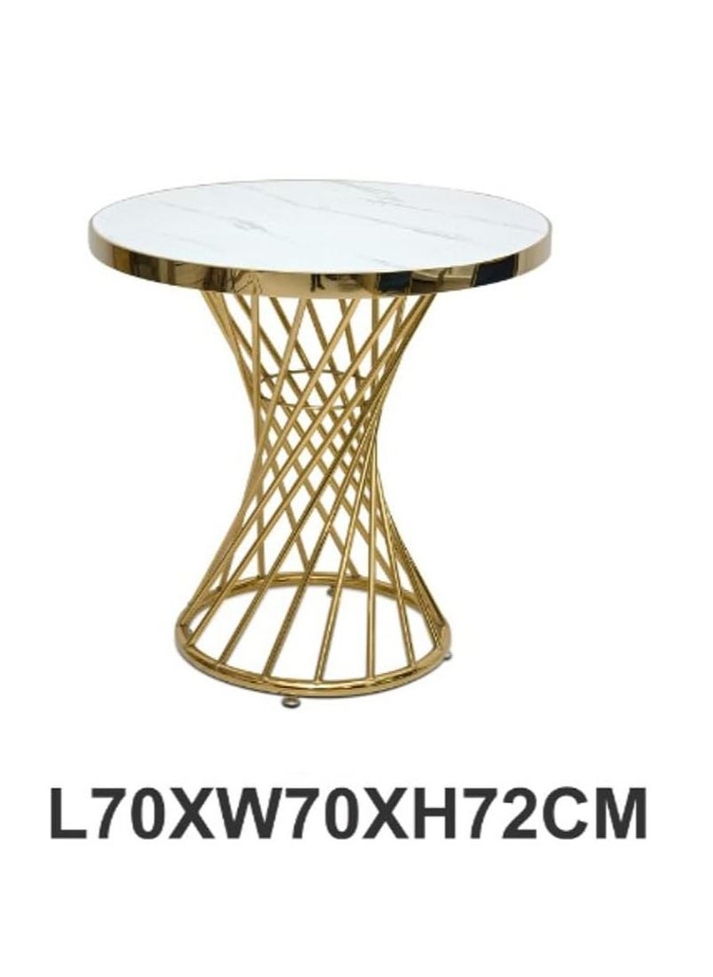 Modren 1+4 Seat Dining Set, Coffee Set with Classic Gold Table