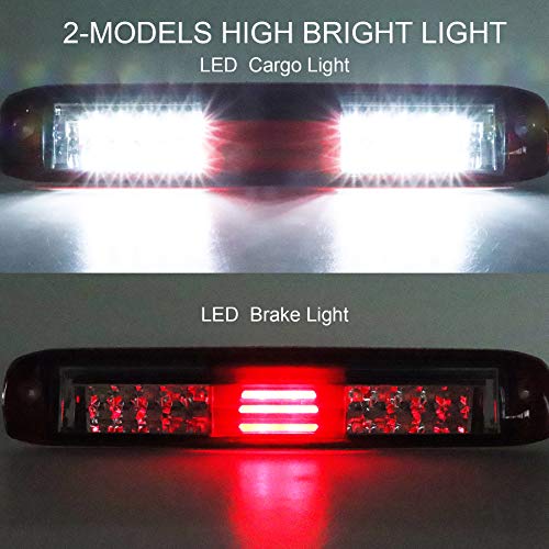 Tresound LED Third 3rd Brake Light for 99-06 Chevrolet (Chevy) Silverado GMC Sierra 1500 2500 3500 HD Classic, Rear Cargo Lamp High Mount Stop light Chrome Housing (Red) - Image 2