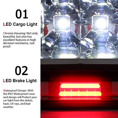 Tresound LED Third 3rd Brake Light for 99-06 Chevrolet (Chevy) Silverado GMC Sierra 1500 2500 3500 HD Classic, Rear Cargo Lamp High Mount Stop light Chrome Housing (Red) - Image 5