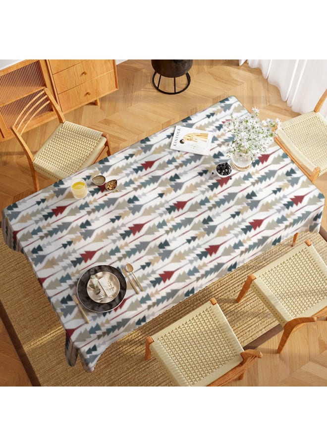 Intex Curtains House Intex Home Sofia Elegance Rectangular Tablecloth – Luxurious Linen Velvet Fabric – Perfect for home décor , Dining Tables, and Special Occasions- single piece burgendy x biege x grey -  130 x 190 cm - Image 2