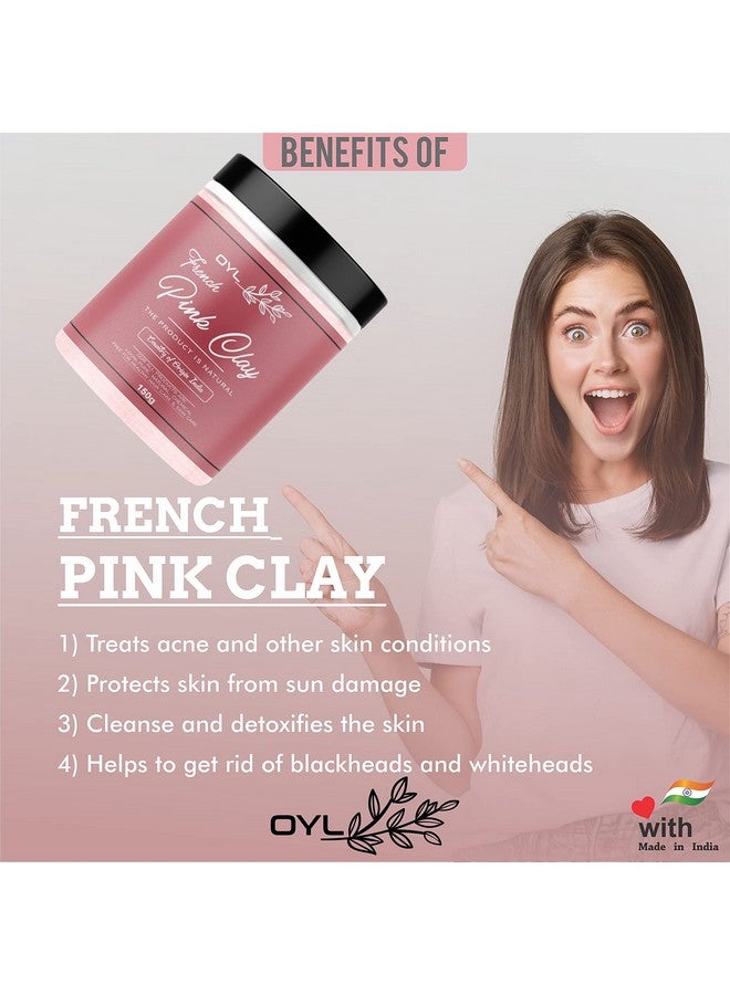 OY-L OYL Natural French Pink Clay Powder Smooth and Silk Clay, Refreshed & Healthy Glow, Hydrating & Rejuvenating Aging Skin,Cleanse & Detoxify - 150g - Image 2