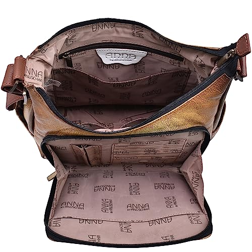 Anna by Anuschka Hand Painted Women’s Genuine Leather Organizer Hobo-Dancing Dragonflies - Image 5