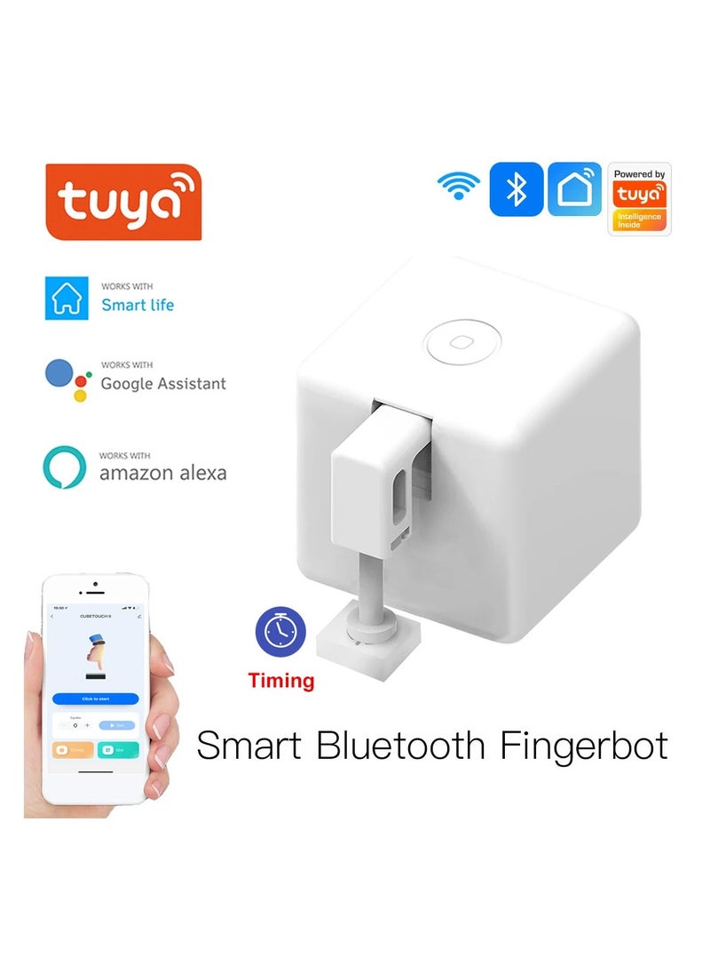 UanTii Smart Fingerbot Tuya Bluetooth Switch Button Pusher Bluetooth Smart Switch Works with Tuya Smart Life App，white  - Image 1