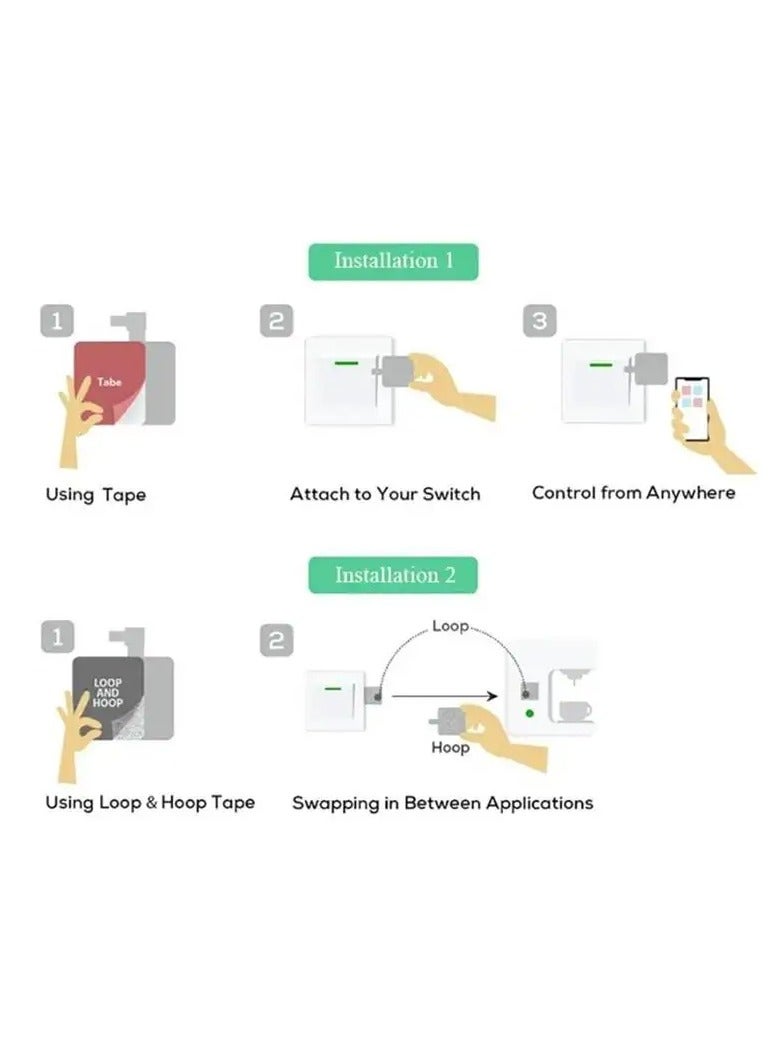 Smart Fingerbot Tuya Bluetooth Switch Button Pusher Bluetooth Smart Switch Works with Tuya Smart Life App，white