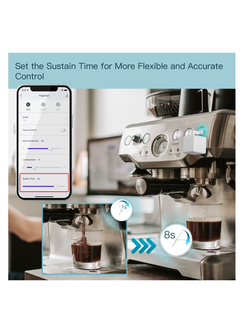 Smart Fingerbot Tuya Bluetooth Switch Button Pusher Bluetooth Smart Switch Works with Tuya Smart Life App，white