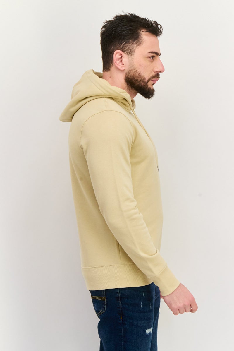 ESPRIT هودي بأكمام طويلة للرجال بشعار العلامة التجارية، بيج - Image 2