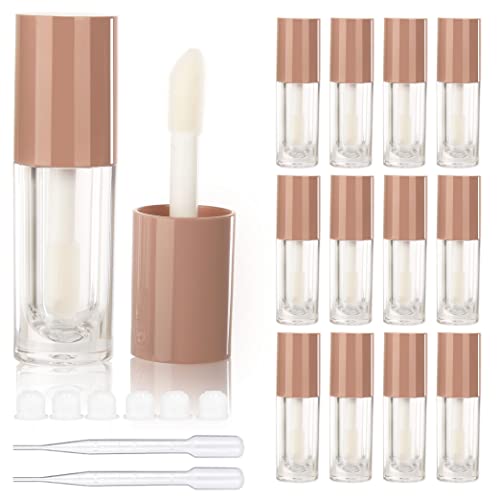 COSIDEA 14pcs Empty 6ml big brush lip gloss tubes for DIY lip gloss,Nude lipgloss containers - Image 1