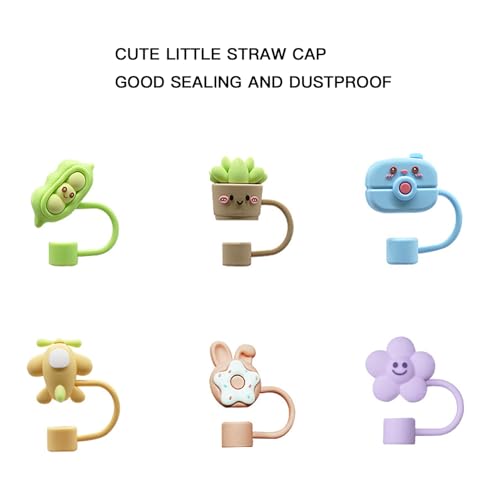 YUISI 6Pcs Silicone Straw Cover Cap, Stanley Cup Accessories Compatible with Stanley Sipper 10MM Straw Toppers for Tumblers, Dust-Proof Reusable Straw Tips Lids (Style B) - Image 3