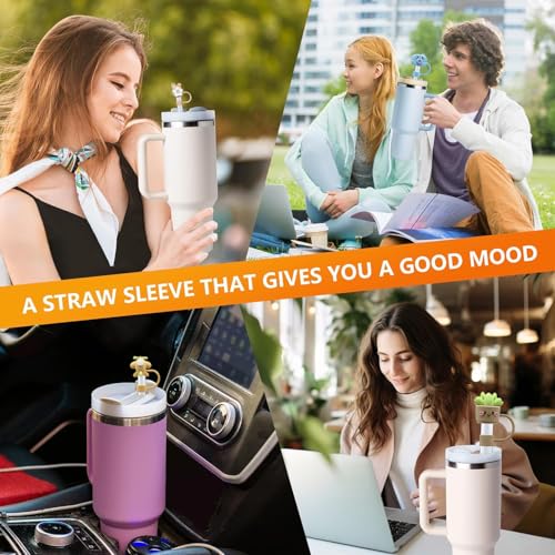 YUISI 6Pcs Silicone Straw Cover Cap, Stanley Cup Accessories Compatible with Stanley Sipper 10MM Straw Toppers for Tumblers, Dust-Proof Reusable Straw Tips Lids (Style B) - Image 5