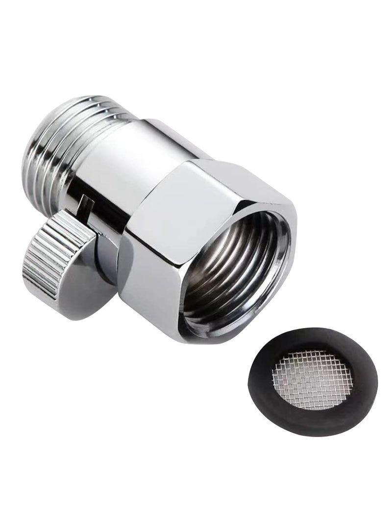 Bifordo Shower Head Shut Off Valve,Brass Water Flow Control Valve G1/2 Flow Pressure Regulator with Handle Level，Cut Off Valves for Shower Head or Bidet Spray,Brass (Silver) - Image 3
