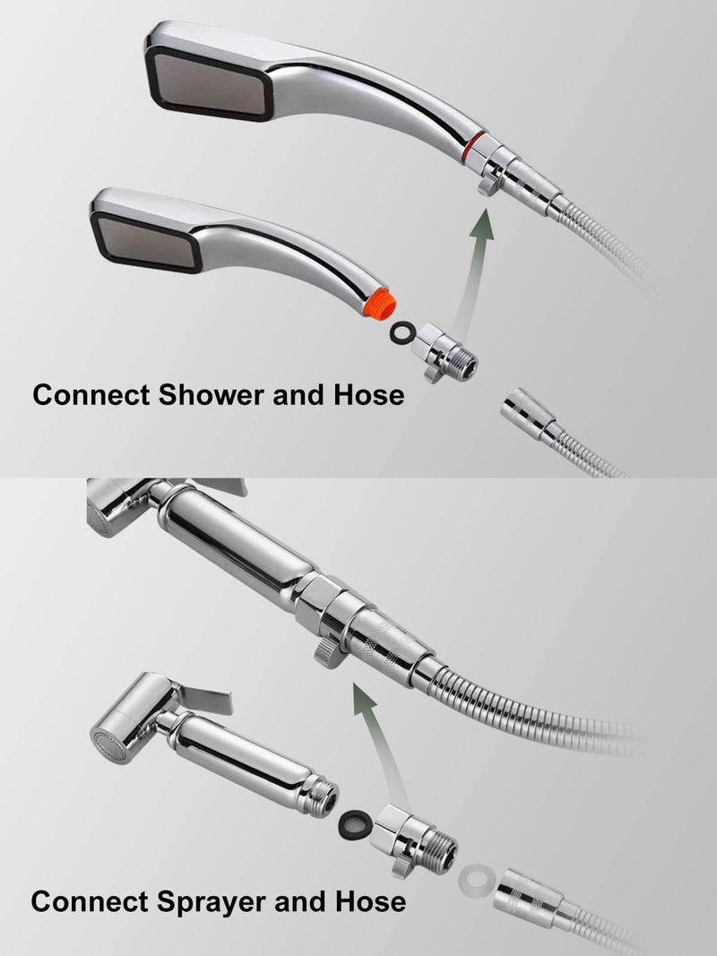 Bifordo Shower Head Shut Off Valve,Brass Water Flow Control Valve G1/2 Flow Pressure Regulator with Handle Level，Cut Off Valves for Shower Head or Bidet Spray,Brass (Silver) - Image 4