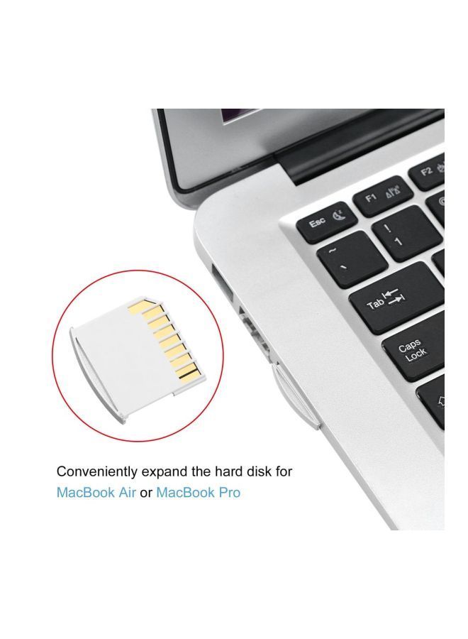 NIBEMINENT Digital Memory Card Adapter For MacBook Pro Air White  - Image 2