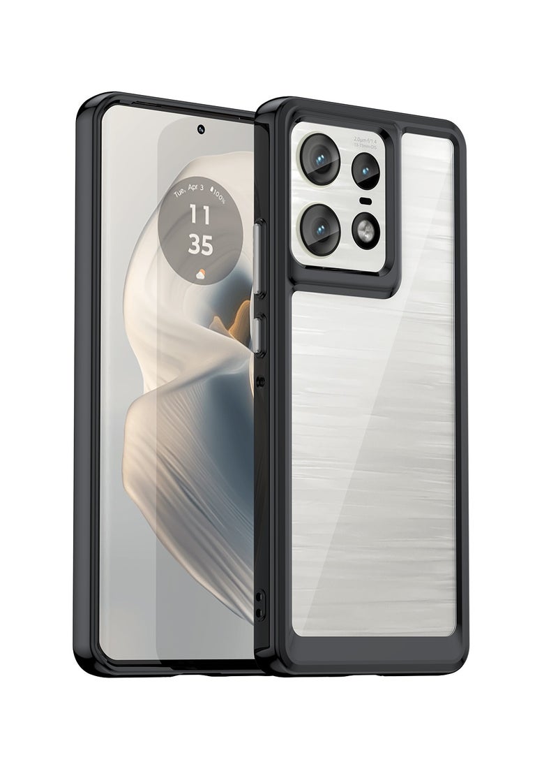 for Motorola Edge 50 Pro 5G Case Cover, High Quality Hard Backplane Soft Border Pure and Bright Comfortable Feel Cell Phone Protective Case for Motorola Edge 50 Pro 5G, Black - Image 1