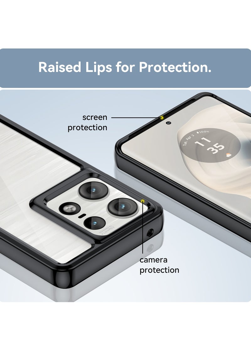 for Motorola Edge 50 Pro 5G Case Cover, High Quality Hard Backplane Soft Border Pure and Bright Comfortable Feel Cell Phone Protective Case for Motorola Edge 50 Pro 5G, Black - Image 4