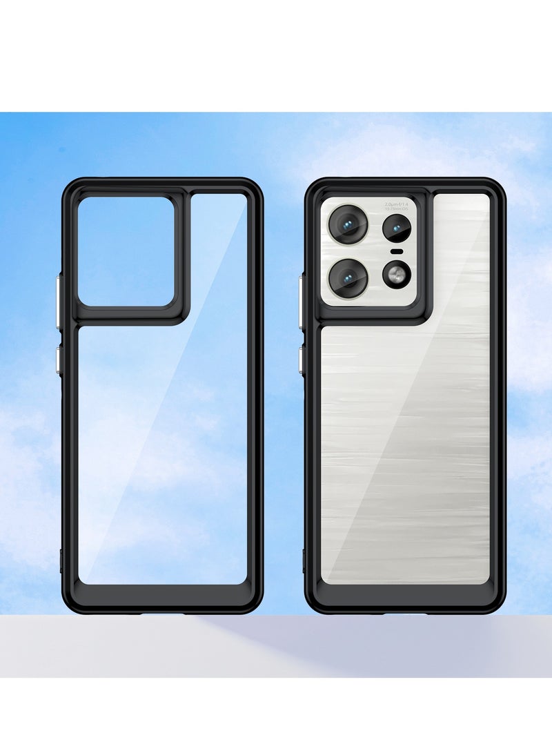 for Motorola Edge 50 Pro 5G Case Cover, High Quality Hard Backplane Soft Border Pure and Bright Comfortable Feel Cell Phone Protective Case for Motorola Edge 50 Pro 5G, Black - Image 5