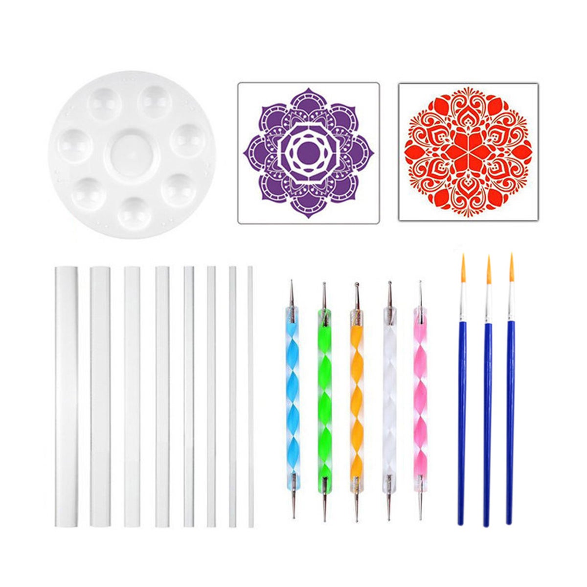Generic 19 Piece Mandala Dotting Tools DIY Painting Stencils Ball ...