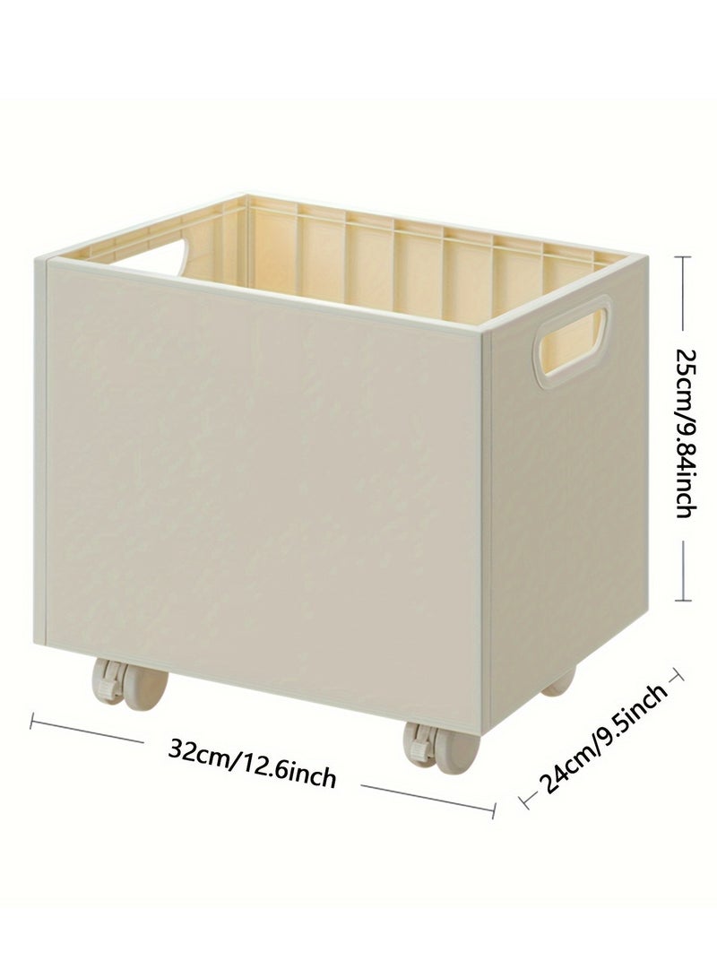 XiuWoo 1pc Portable Office Cart, Desk-side Floor-standing Bookshelf, Thick Plastic Multi-functional Cart, Movable Storage Rack For Files, Textbooks, And Bookshelves, Storage Baskets with Wheels for Home - Image 2