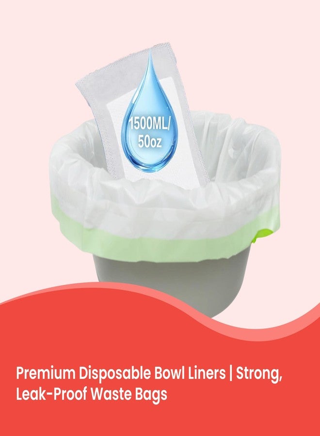 أكياس مرحاض أبلي الممتازة مع وسادات ماصة، برائحة اللافندر، أكياس مرحاض محمولة مانعة للتسرب، مقاس عالمي لكراسي المرحاض بجانب السرير والمراحيض | 20 قطعة - Image 2