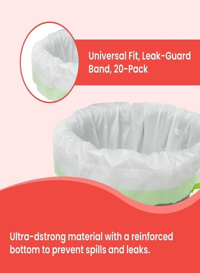 أكياس مرحاض أبلي الممتازة مع وسادات ماصة، برائحة اللافندر، أكياس مرحاض محمولة مانعة للتسرب، مقاس عالمي لكراسي المرحاض بجانب السرير والمراحيض | 20 قطعة - Image 4