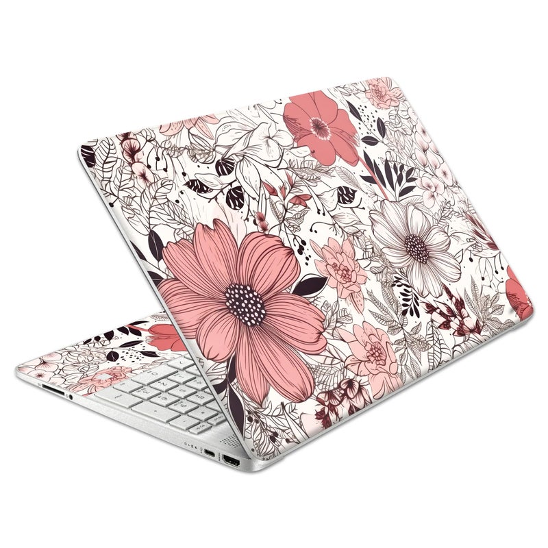 TracyArt Laptop Skin Decal HP 15.6" - Botanical, Laptop Cover Sticker, No Cutting Required, No Bubble, Waterproof, Scratch Resistant - Including Wide Screen and Wrist Pad - Image 1