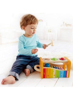 Hape Pound Tap & Shake! Music Set Award Winning Wooden Pounding Bench Baby Xylophone And Tap Along Tambourine Developmental Nontoxic Montessori Musical Toys For Toddlers 1 4 Years Old  - Image 3