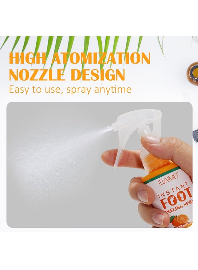 Elaimei Foot Peeling Spray，Foot Peeling Spray For Remove Dead Skin Pedicure Dead Skin Exfoliator For Cracked Rough Heels Dry Toe Skin & Calluses Quicky Remove Dead Skin (Orange) - Image 5