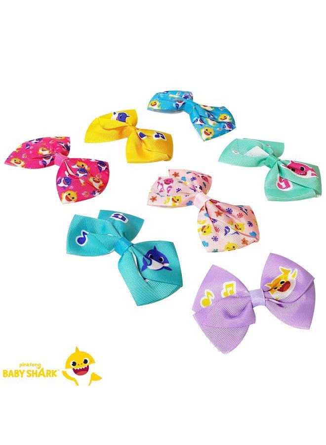 Luv Her Baby Shark Hair Bows - Hair Accessories Gift Set - Kids Hair Bows - 7 Pcs 4 Inch Bundle - Hair Bows for Girls - Different Character on each Hair Clip - Alligator Clip - Ages 3 + - Image 2