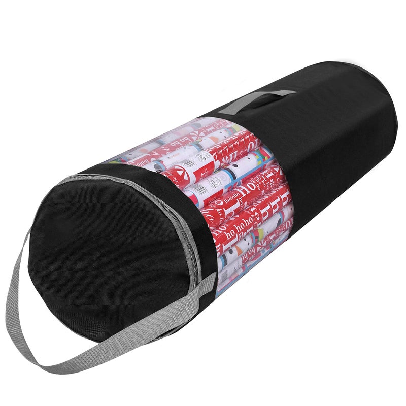 Primode Wrapping Paper Storage Bag  Wrapping Paper Organizer Under Bed for Storing Multiple Rolls of Gift Wrap 42 Length Container Constructed of Durable 600D Oxford Material Gray