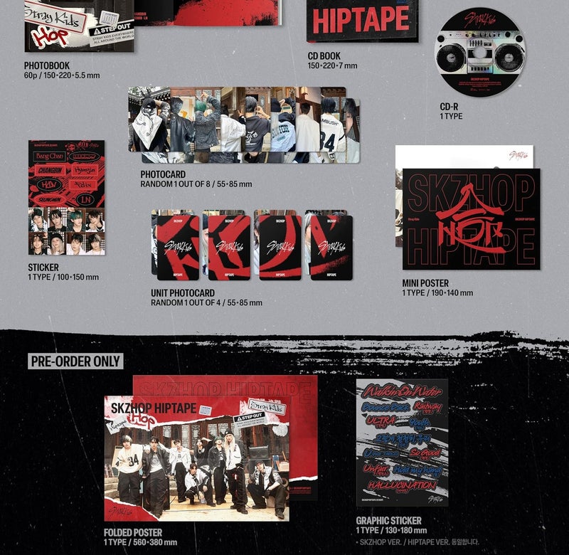 ألبوم ستراي كيدز المصغر العاشر SKZHOP HIPTAPE HOP إصدار SKZHOP ملصق ملصقات SKZ بطاقات صور - Image 4