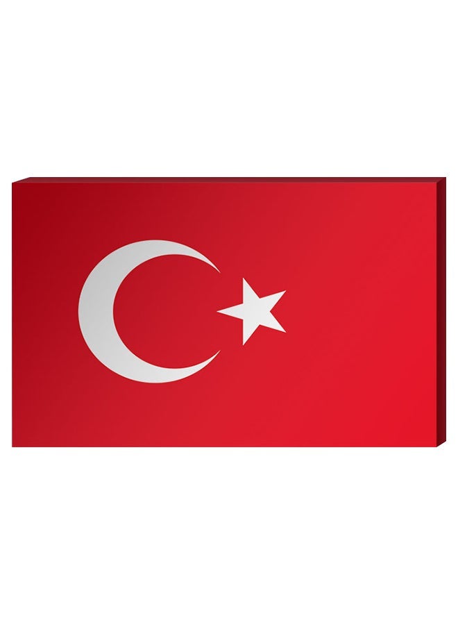RYN Turkish Flag Wall Decor Painting With Inner Frame Red/White 40 x 60centimeter - Image 1