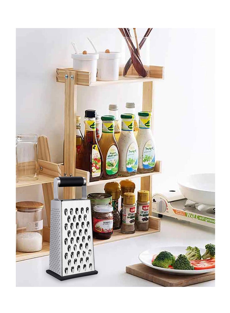 SYOSI Cheese Grater, Box Grater for Cheese Stainless steel Vegetable Slicer Food Shredder 4-Sided Convenience Gadgets for kitchen - Image 4