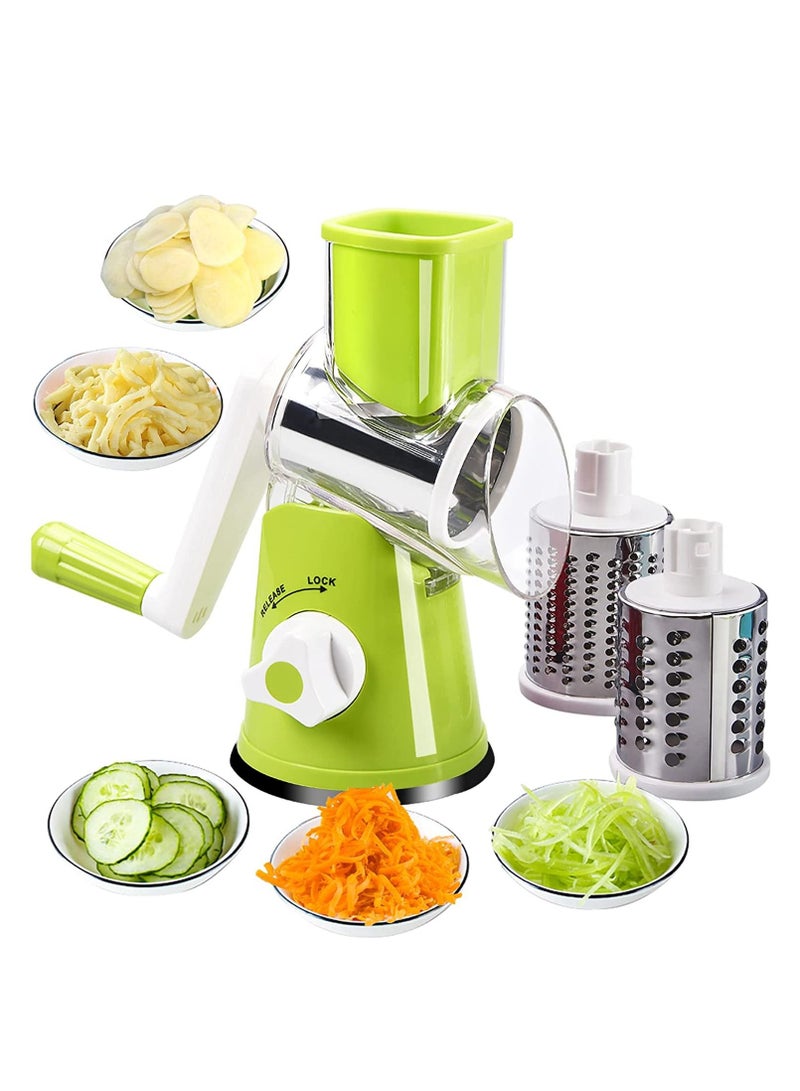 Rotary Cheese Grater Shredder, Speed Kitchen Manual Round Mandolin Slicer Grinder for Potato Hash Brown, Vegetable, Walnut, Nut, Carrot Garlic - Image 4
