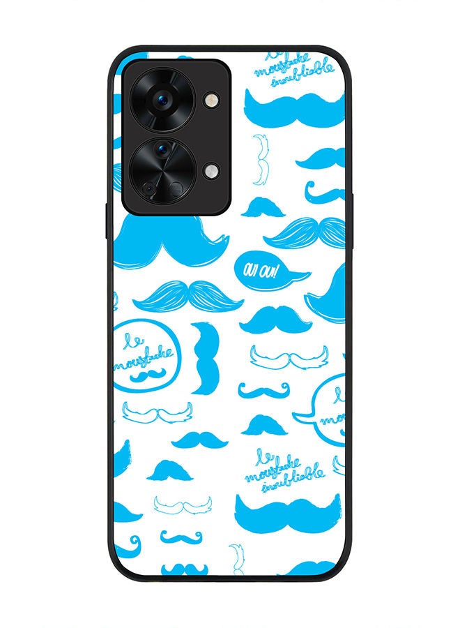 Stylizedd Rugged Black edge case for OnePlus Nord 2T Slim fit Soft Case Flexible Rubber Edges Anti Drop TPU Gel Thin Cover - Le Moustache  - Image 1