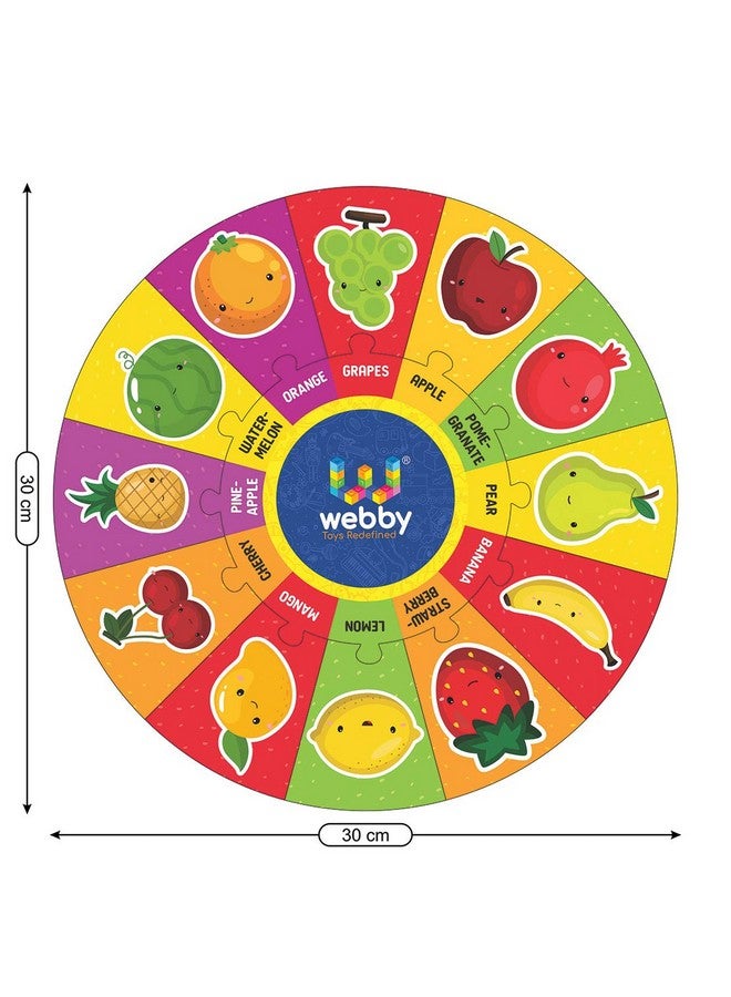 ويبي لغز أرضي خشبي دائري من Webby Fruits، 13 قطعة، مناسب للأطفال من عمر 3 إلى 8 سنوات - Image 4