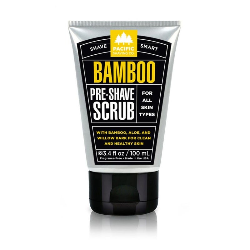Pacific Shaving Company Bamboo Pre-Shave Scrub - Exfoliating Face Scrub & Cleanser - Daily Face Wash for Men with Aloe Vera & Willow Bark Extract - Soothes, Moisturizes & Controls Blemishes (3 Oz) - Image 1