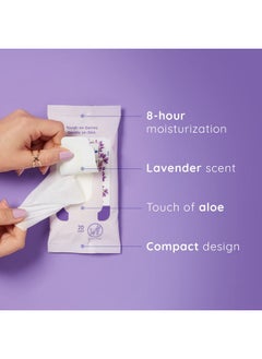 Wet Ones Wet Ones Antibacterial Hand Wipes, Lavender Wipes | Travel Wipes Case, Antibacterial Wipes, Moisturizing Wipes | 20 ct. Travel Size Wipes (10 pack)  - Image 3