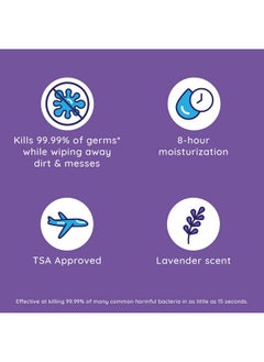 Wet Ones Wet Ones Antibacterial Hand Wipes, Lavender Wipes | Travel Wipes Case, Antibacterial Wipes, Moisturizing Wipes | 20 ct. Travel Size Wipes (10 pack)  - Image 4
