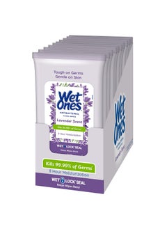 Wet Ones Wet Ones Antibacterial Hand Wipes, Lavender Wipes | Travel Wipes Case, Antibacterial Wipes, Moisturizing Wipes | 20 ct. Travel Size Wipes (10 pack)  - Image 1